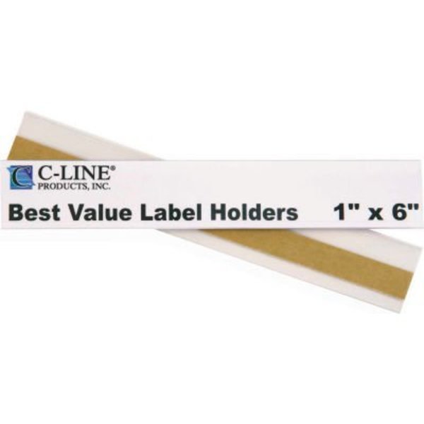 C-Line Products C-Line Products Peel & Stick Shelf/Bin Label Holders, 1inx 6in, 50/Pack 87627